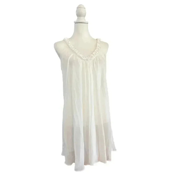 Oscar de la rente pink label vintage delicate camisole satin rosettes  small - Picture 1 of 9